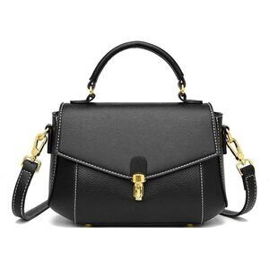 Leather Crossbody Bag for Women Roomy Organizer Removable Straps